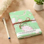 Green Hand Block Print Journal Diaries Notebook - Image 2