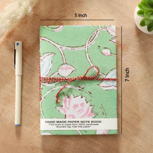 Green Hand Block Print Journal Diaries Notebook - Image 6