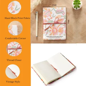 Hand block Printed Cotton Fabric Cover Journal Diaries  - Image 5