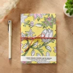 Hand Printed Fabric Cover Journal Travel Sketchbook