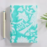 Handmade Turquoise Floral Decor Fabric Journal Diary