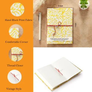Indian Handmade Print Fabric Notebook Best Gift For Friend - Image 5