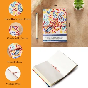Indian Paisley Print Cloth Cover Journal Diary - Image 5