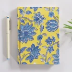 Lotus Floral Block Printed Bound Journal Notebook