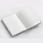 Turquoise Floral Design Writing Notebook Block Printed Cover - Image 4