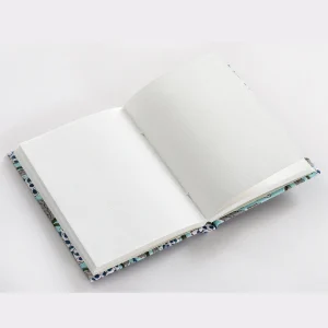 Turquoise Floral Design Writing Notebook Block Printed Cover - Image 4