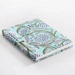 Turquoise Floral Design Writing Notebook Block Printed Cover - Image 2