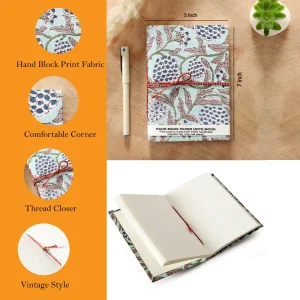 Vintage Printed Fabric Diary Blank Notebook - Image 5