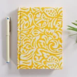 Yellow Block Print Fabric Diary