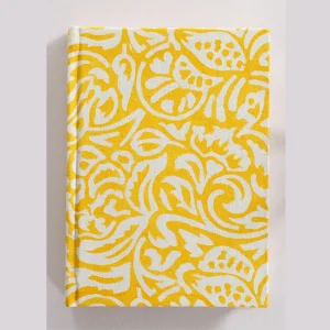 Yellow Block Print Fabric Diary - Image 3
