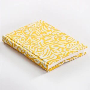 Yellow Block Print Fabric Diary - Image 2