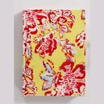 Yellow Floral Print Fabric Binding Notebook - Image 3
