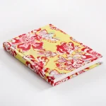 Yellow Floral Print Fabric Binding Notebook - Image 2