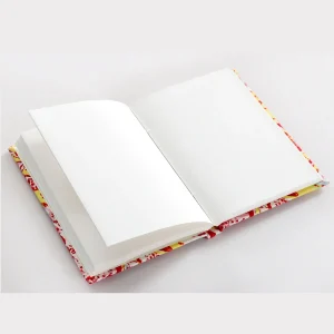 Yellow Floral Print Fabric Binding Notebook - Image 4