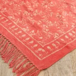 Pink Leaf Printed Cotton Carpet/Rug 3x5 Feet - Image 3