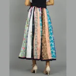 Women's Cotton Patchwork Long Skirt (Multi Color) - Image 6