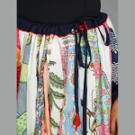 Women's Cotton Patchwork Long Skirt (Multi Color) - Image 7
