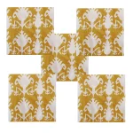 100% Cotton Voile Fabric Kitchen Napkins Yellow Ikat Print
