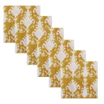 100% Cotton Voile Fabric Kitchen Napkins Yellow Ikat Print - Image 2