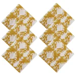 100% Cotton Voile Fabric Kitchen Napkins Yellow Ikat Print - Image 3