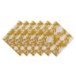 100% Cotton Voile Fabric Kitchen Napkins Yellow Ikat Print - Image 5