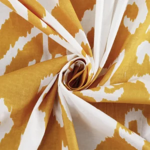 100% Cotton Voile Fabric Kitchen Napkins Yellow Ikat Print - Image 7