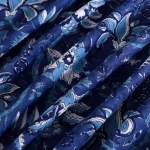 18" Blue Floral Printed Cotton Napkins Set - Image 5