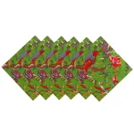20" Green Birds Printed Cotton Napkins Set - Image 6