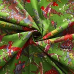20" Green Birds Printed Cotton Napkins Set - Image 7