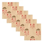 24 PC Peach Floral Printed 100% Cotton Napkins