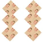 24 PC Peach Floral Printed 100% Cotton Napkins - Image 2