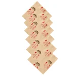 24 PC Peach Floral Printed 100% Cotton Napkins - Image 3
