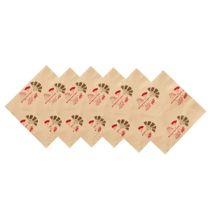 24 PC Peach Floral Printed 100% Cotton Napkins - Image 4