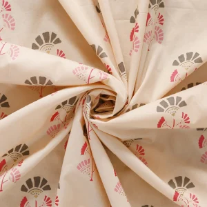 24 PC Peach Floral Printed 100% Cotton Napkins - Image 7