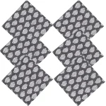 24PC Cotton Dinner Napkins Set Grey Floral - Image 3