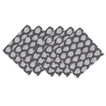 24PC Cotton Dinner Napkins Set Grey Floral - Image 5