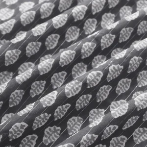 24PC Cotton Dinner Napkins Set Grey Floral - Image 6