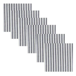 48 Pc Grey Striped Printed Cotton Fabric Napkins - Image 4
