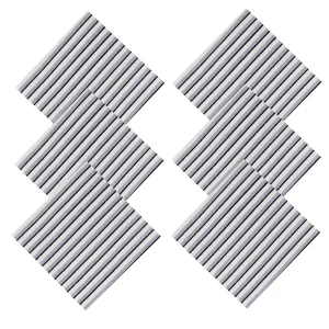 48 Pc Grey Striped Printed Cotton Fabric Napkins - Image 5