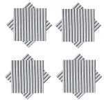 48 Pc Grey Striped Printed Cotton Fabric Napkins - Image 3