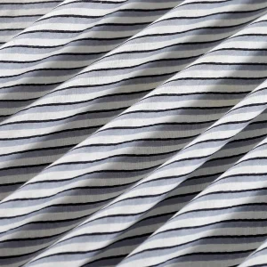 48 Pc Grey Striped Printed Cotton Fabric Napkins - Image 8