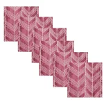 48 PC Maroon Arrow Printed Pure Cotton Napkins
