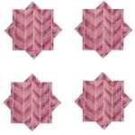 48 PC Maroon Arrow Printed Pure Cotton Napkins - Image 5