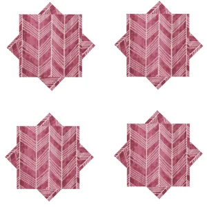 48 PC Maroon Arrow Printed Pure Cotton Napkins - Image 5