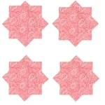 48 PC Set Pink Paisley Print Cotton Napkins - Image 2
