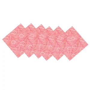 48 PC Set Pink Paisley Print Cotton Napkins - Image 6