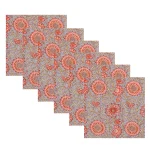 6 PC Grey Floral Print Cotton Napkins - Image 3