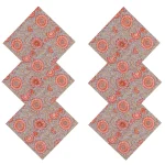 6 PC Grey Floral Print Cotton Napkins - Image 2