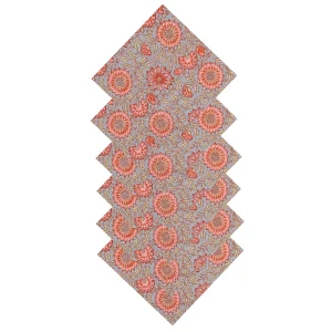6 PC Grey Floral Print Cotton Napkins - Image 4