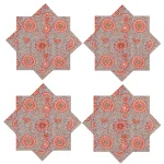 6 PC Grey Floral Print Cotton Napkins - Image 5